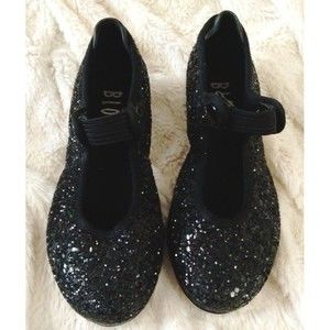 Bloch Girls Dance Tap Shoes - Glitter Tap - Size 10M - Black - Techno Tap